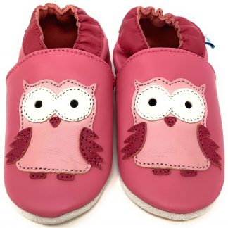 Minishoezoo soft sole leather baby toddler shoes squirrel pink 4-5y
