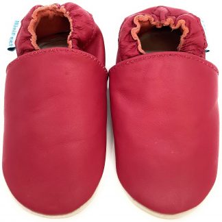 MiniFeet Dark Pink Sandal soft leather baby shoes - front view