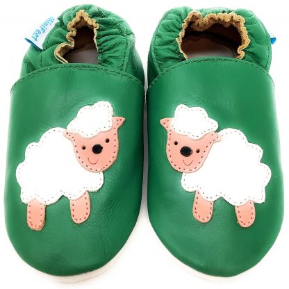 MiniFeet Sheep Soft Leather Baby Shoes - front view