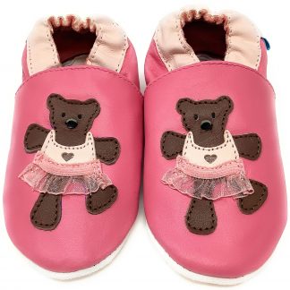 MiniFeet Teddy Soft Leather Baby Shoes - front view