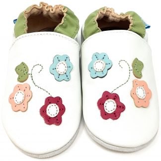 MiniFeet Springtime Soft Leather Baby Shoes - front view